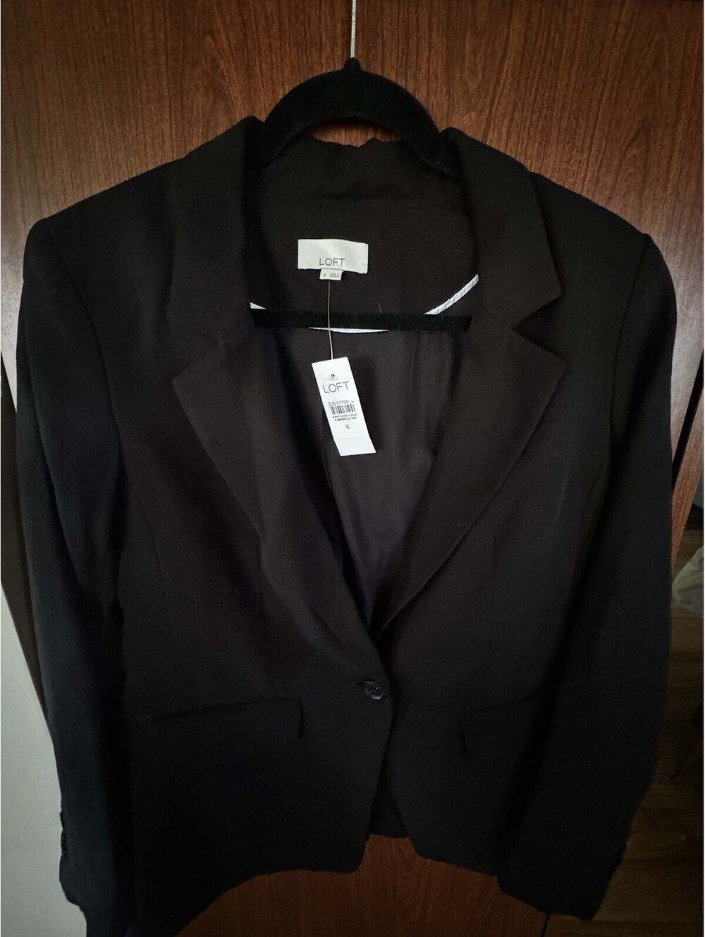 LOFT Womens Blazer Size 6 Black One Button Career Office Jacket NWT Spring 2022